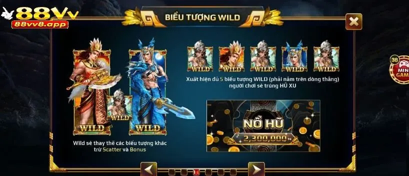 Trò chơi nổ hũ Sơn Tinh Thủy Tinh trên 88VV cực đặc sắc